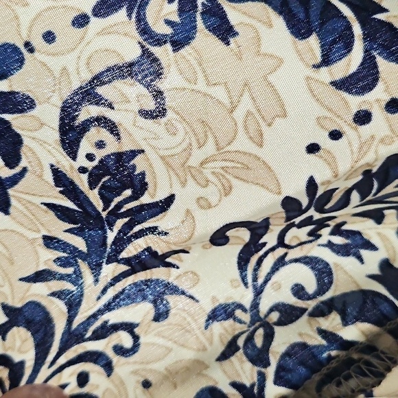 SHEIN Tan and Navy Blue Print Dress - Picture 7 of 14